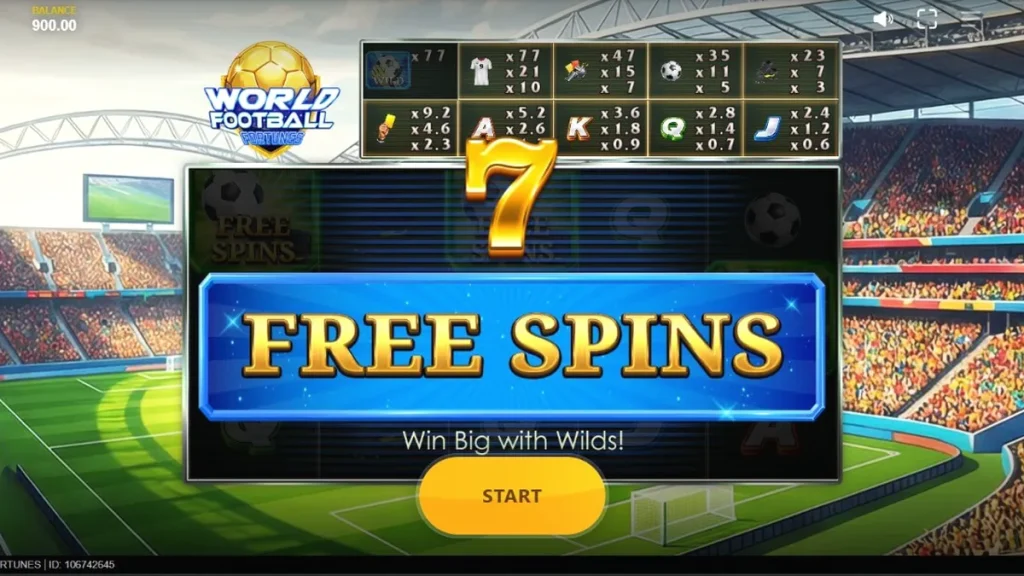 Tampilan visual stadion megah dalam slot World Football Fortunes