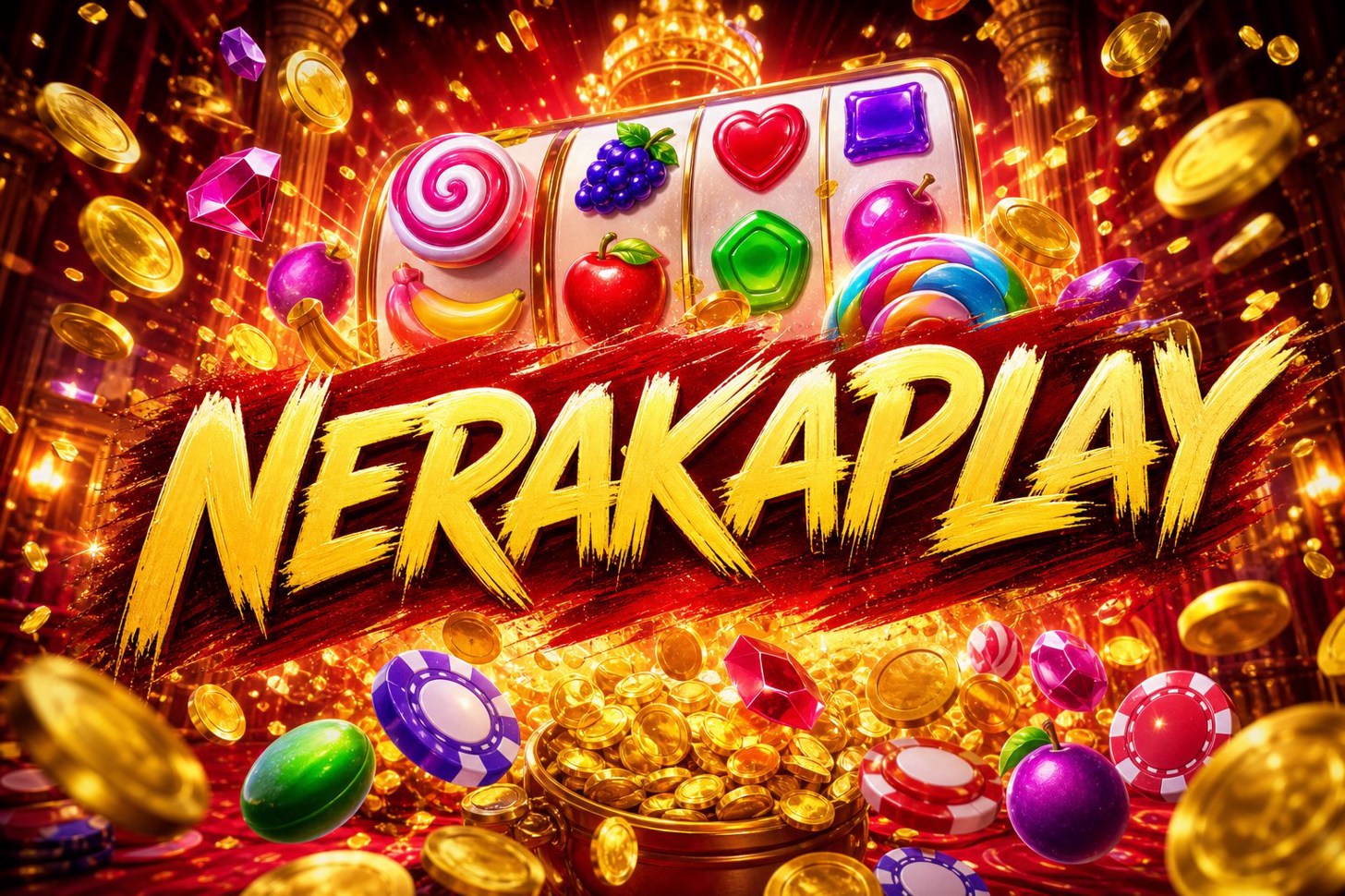 Tampilan antarmuka Fortune Dragon di NERAKAPLAY dengan nuansa merah dan emas